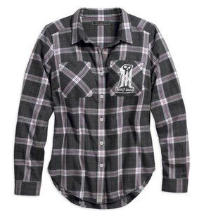 NWT Harley-Davidson Women's  #1 Skull Roll Tab Slv